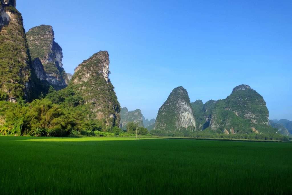 Karst landscape around Mingshi, Chongzuo