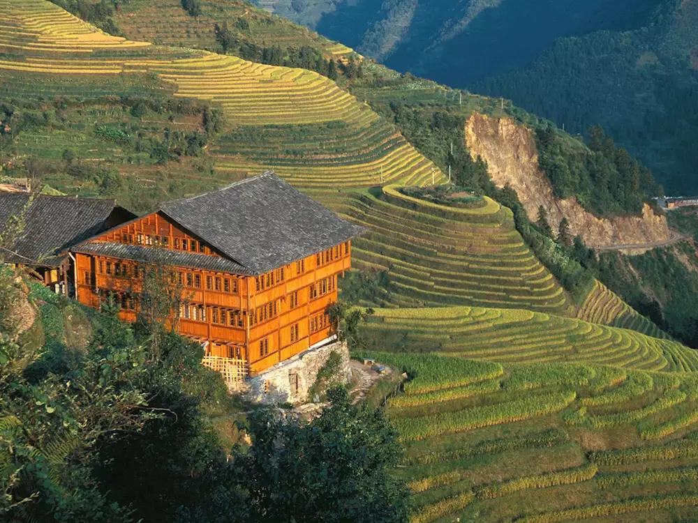 WildChina introduces the Best Boutique Hotels in China (2024) - LiAn Lodge overlooks Longsheng’s ‘Dragon’s Backbone’ rice terraces.