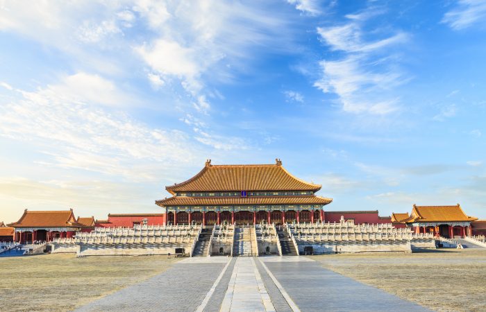 Ancient palaces and courtyards in the Forbidden City, Beijing.