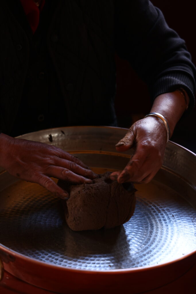 Making Tibetan Incense in Sangpu Village Making Tibetan Incense in Sangpu Village: Kneading the incense mixture into a pliable paste.